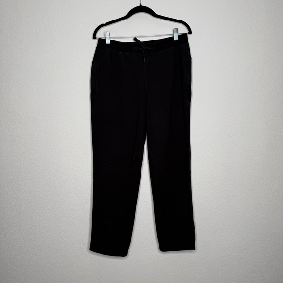 Lululemon Relaxed Fit French Terry Jogger Black Size M Zipper Pockets Cropped - Picture 1 of 7